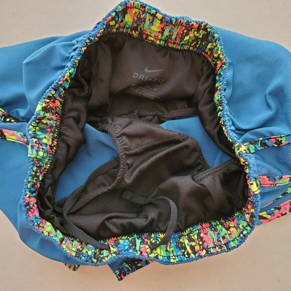 Nike Dry Fit Running Shorts Blue Neon Trim Women Size XS Athletic - Picture 11 of 16